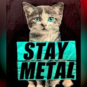 Bravado | Y2K cute kitten “stay metal” black tank size S